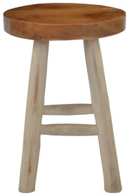 vidaXL Σκαμπό Καφέ από Μασίφ Ξύλο Teak
