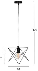 ΦΩΤΙΣΤΙΚΟ ΟΡΟΦΗΣ ΚΡΕΜΑΣΤΟ HM4075 ΜΑΥΡΟ ΜΕΤΑΛΛΙΚΟ ΚΑΠΕΛΟ 18x17x120Υεκ.