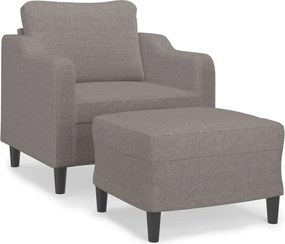 vidaXL Πολυθρόνα Taupe 60 εκ. από Υφασμάτινη με Υποπόδιο