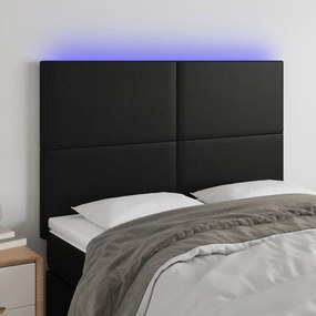 Κεφαλάρι Κρεβατιού LED Μαύρο 144x5x118/128 εκ - Μαύρο