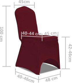 vidaXL Κάλυμμα Καρέκλας Ελαστικό 50 τεμ. Μπορντό