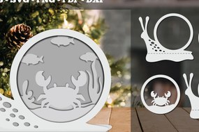 Intra απο ξύλο plywood 3mm-4mm πάχος - Crab 3D Papercut Design  Δίασταση 30x20 cm INTRAFABR-92283514