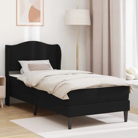 vidaXL Σκελετός κρεβατιού με στρώμα Μαύρο 80 x 200 cm Τεχνητό Δέρμα