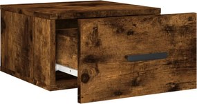 vidaXL Κομοδίνο Επιτοίχιο Καπνιστή Δρυς 35 x 35 x 20 εκ.