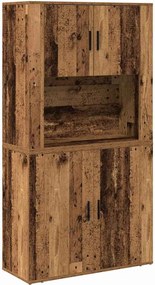 vidaXL Highboard Παλιό ξύλο 80 x 33 x 150 εκ Επεξεργασμένο ξύλο