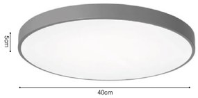 Πλαφονιέρα οροφής LED 24W 3CCT (by switch on base) από γκρι μέταλλο και ακρυλικό D:30cm (42035-D-Gray) - 42035-D-Gray