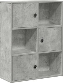 vidaXL Βιβλιοθήκη Γκρι Σκυροδέματος 60x24x76,5 εκ. Επεξεργ. Ξύλο