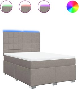 vidaXL Κρεβάτι Boxspring με Στρώμα Taupe 140x200 εκ. Υφασμάτινο