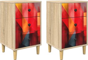 vidaXL Κομοδίνο HEESCH 2 τμχ. Sonoma Δρυς 36 x 33 x 60 εκ