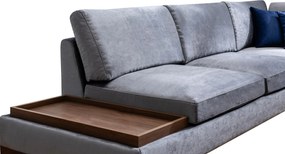 Corner Sofa Tulip Corner Right With Pouf - Dark Grey Dark Grey