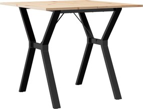 vidaXL Τραπέζι Τραπεζαρίας Πλαίσιο Υ Μασίφ Πεύκο/Ατσάλι