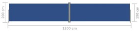 Σκίαστρο Πλαϊνό Συρόμενο Μπλε 200 x 1200 εκ. - Μπλε