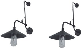 WL111064 (x2) Dim Packet Metal black adjustable wall lamp+