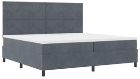vidaXL κρεβάτι Box Spring με στρώμα  Γκρι 200x200 εκ Βελούδο