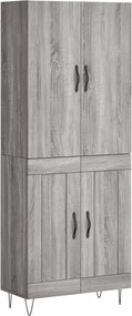 vidaXL Ντουλάπι Γκρι Sonoma 69,5 x 34 x 180 εκ. Επεξεργασμένο Ξύλο