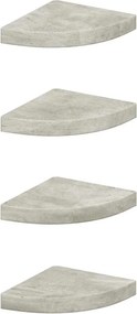 vidaXL Ράφια Τοίχου Γωνιακά 4 τεμ. Δρυς/Λευκό 25 x 25 x 3,8 εκ από MDF