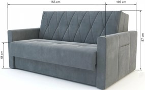 Καναπές - κρεβάτι Rhombus-Cement