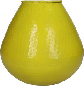 Βάζο ArteLibre Κίτρινο Αλουμίνιο 22x22x20cm