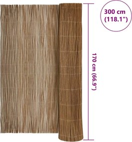 vidaXL Φράκτης Ιτιάς Φυσικό 170 x 300 cm Ιτιά