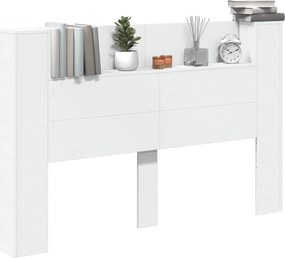 vidaXL Κεφαλάρι Ντουλάπι με LED με ράφι Λευκός 160 x 16,5 x 103,5 cm