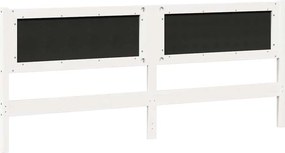 vidaXL Κεφαλάρι Άλλο Λευκό 180 cm Μασίφ ξύλο πεύκου