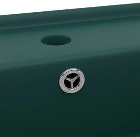 vidaXL Νιπτήρας με Υπερχείλ. Τετράγωνο Σκ Πράσινο Ματ 41x41εκ Κεραμικό
