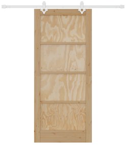 vidaXL Συρόμενη Πόρτα  με Σετ Εξαρτημάτων 86x198.5 cm Συμπαγές Ξύλο Πεύκου