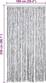 vidaXL Σήτα Εντόμων Λευκή / Γκρι 100 x 230 εκ. από Σενίλ