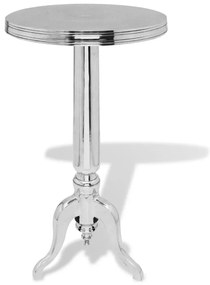 vidaXL Τραπέζι Βοηθητικό Στρογγυλό Ασημί από Αλουμίνιο