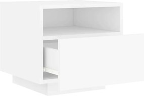 vidaXL Κομοδίνο με Φώτα LED Λευκό 40 x 39 x 37 εκ.