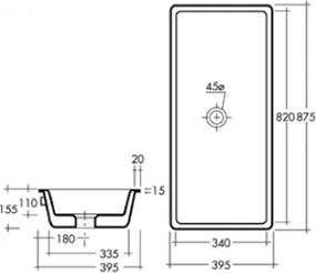 Scarabeo Gaia 8033 87,5x39,5 - Ένθετος νιπτήρας