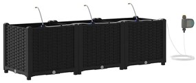 vidaXL Ζαρντινιέρες κήπου Μαύρο 120 x 40 x 37.5 cm Ατσάλι