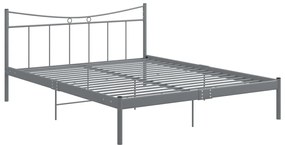 vidaXL Πλαίσιο Κρεβατιού Γκρι 140 x 200 εκ. Μέταλλο