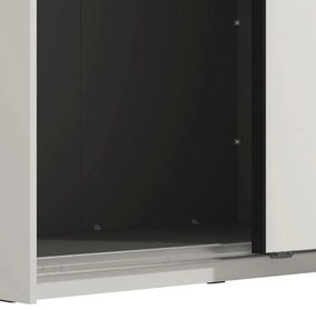 Ντουλάπα με Καθρέφτη Ascalon 220 OG Λευκό - Μαύρο - Λευκό Μάτ 220x61x217 εκ. 220x61x217 εκ.