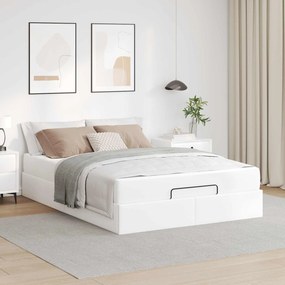 vidaXL Σκελετός κρεβατιού με στρώμα Άλλο 2 pcs Λευκό PVC