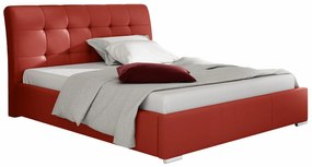 Κρεβάτι Baltimore 107, Διπλό, Κόκκινο, 160x200, Οικολογικό δέρμα, Τάβλες για Κρεβάτι, 180x227x103cm, 129 kg | Epipla1.gr