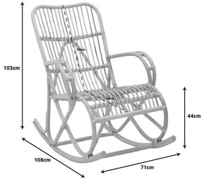 Κουνιστή πολυθρόνα Cormeny rattan pe σε φυσική απόχρωση 108x71x103εκ 108x71x103 εκ.