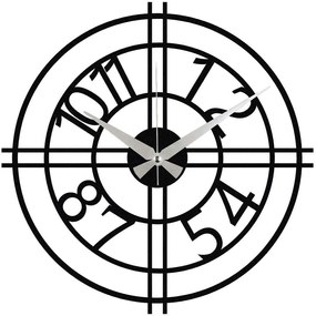 Ρολόι Τοίχου Enzoclock 279ENZ1410 Φ48cm Black Wallity Metal