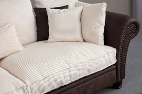 3-Seat Sofa Lawrence Lounge - Brown, White Brown
White