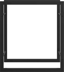 vidaXL Ραφιέρα Καυσόξυλων Ματ Μαύρο 50x28x56 εκ. Ατσάλι