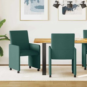 vidaXL Καρέκλα τραπεζαρίας 2 pcs Σκούρο πράσινο 57 x 66 x 94 εκ ύφασμα