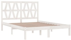 vidaXL Πλαίσιο Κρεβατιού Λευκό 120x190 εκ Μασίφ Πεύκο Small Double