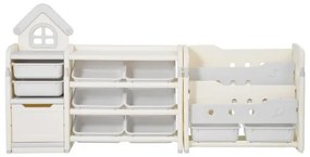 VEVOR  4-Tier Kids Toy Storage with Bookshelf with 10 Movable Plastic Bins