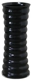 MarHome ΓΥΑΛΙΝΟ ΒΑΖΟ ΡΙΓΕ ΜΑΥΡΟ Υ25cm 36/ΚΙΒ  15-17832