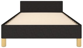 Πλαίσιο Κρεβατιού με Κεφαλάρι Μαύρο 80 x 200 εκ. Υφασμάτινο - Μαύρο