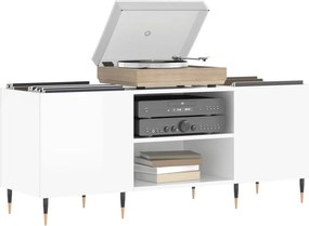 vidaXL Δισκοθήκη Γυαλιστερή Λευκή 121x38x48 εκ. από Επεξεργασμένο Ξύλο