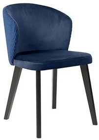 Καρέκλα Boston 369, Μπλε, Μαύρο, 79x48x55cm, 14 kg, Ταπισερί, Ξύλινα, Φυσικό ξύλο καπλαμά | Epipla1.gr