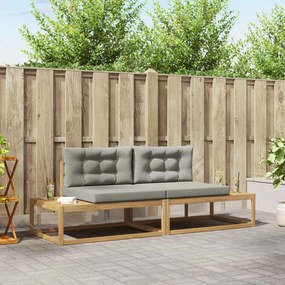 vidaXL Σειρά Καναπέ Εξωτερικού Λευκό 230,5 x 83 x 73 εκ Πολυεστέρας
