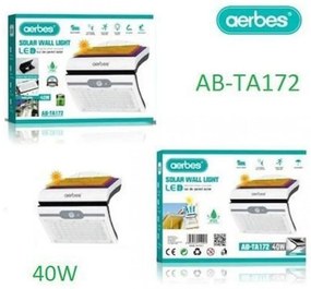 AB-TA172 Ηλιακό Φωτιστικό Επιτοίχιας Τοποθέτησης με Ανιχνευτή Κίνησης σε Λευκό Χρώμα 81011SJH00SL
