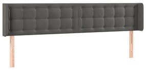 Κεφαλάρι με Πτερύγια Σκούρο Γκρι 203x16x78/88 εκ. Βελούδινο 3119269
